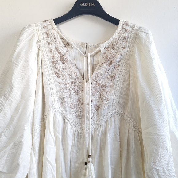 New Anthropologie Viveka Embroidered Lace Floral Ivory Mini Dress NWT Size XS - Picture 12 of 17